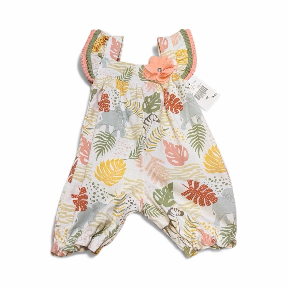 Cracker Barrel Safari Baby Pant Romper Size 3 Months